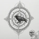 A single raven feather, artistic tattoo sketc… – tattoo sketch (№1752202667_0, 11.07.2025 02:57) — tattoovalue.net