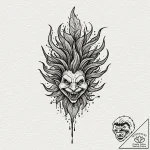 A watercolor sketch of a mandrake screaming.,… – tattoo sketch (№1752204430_0, 11.07.2025 03:27) — tattoovalue.net