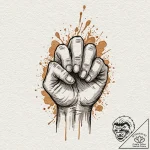 Fist, tattoo drawing outline, studio lighting… – tattoo sketch (№1752205255_0, 11.07.2025 03:40) — tattoovalue.net