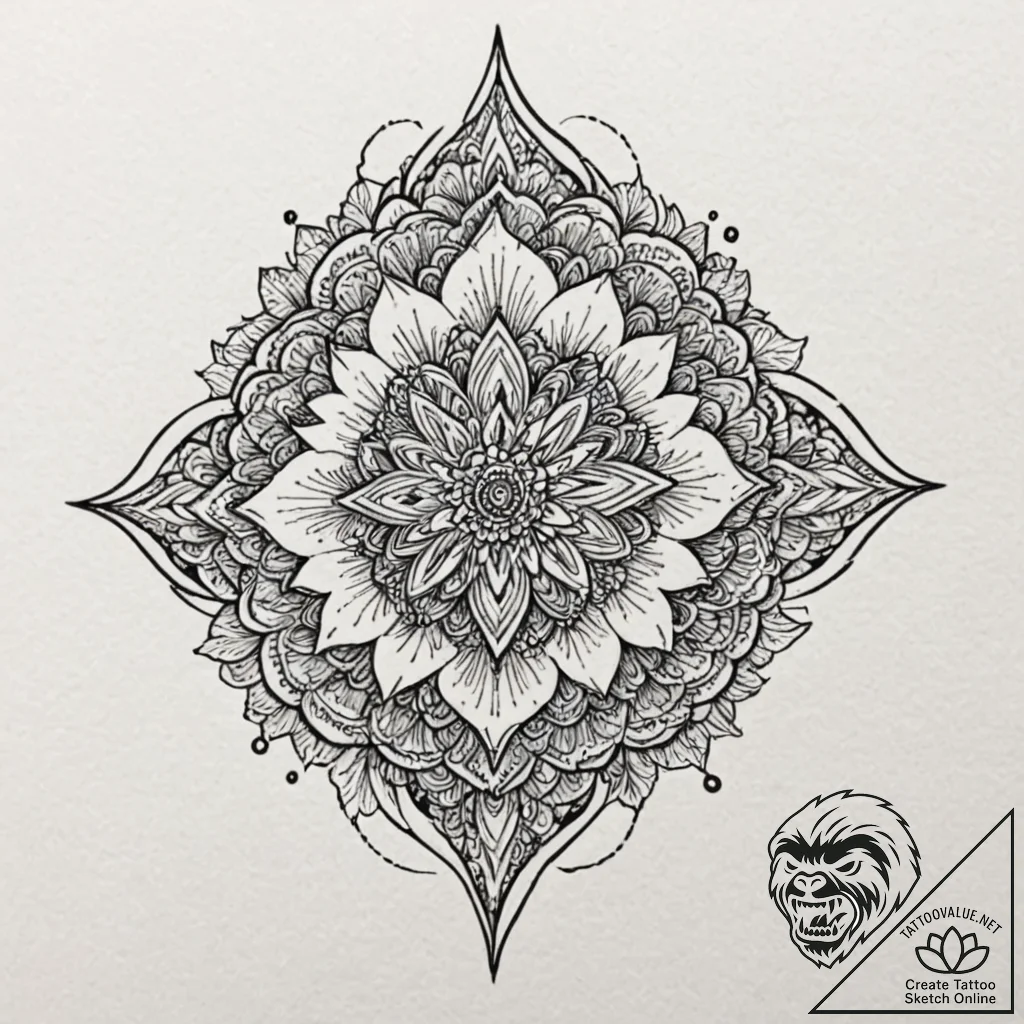 Fractal pattern, tattoo drawing outline, clea... - tattoo sketch (№1752207016_0, 11.07.2025 04:10) — tattoovalue.net
