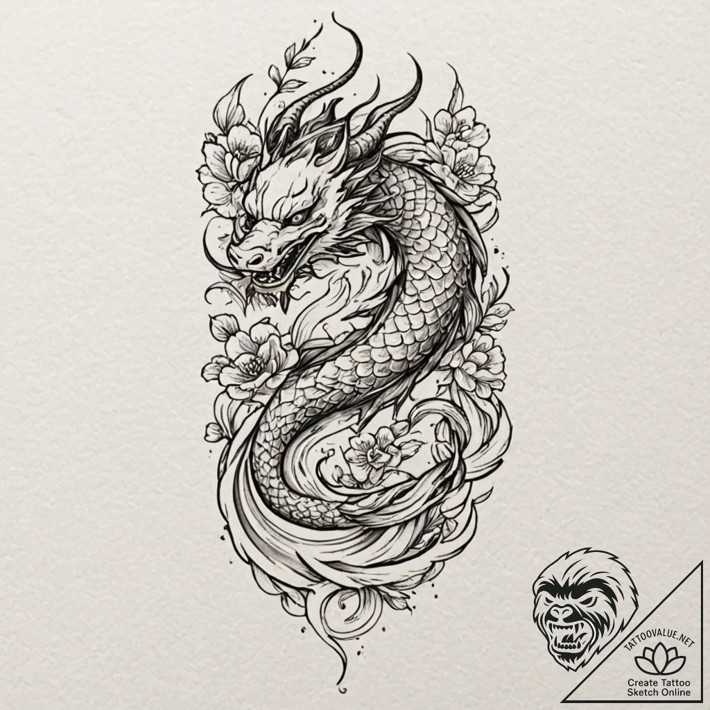 Alkonost, artistic tattoo sketch, aesthetical... - tattoo sketch (№1752207183_0, 11.07.2025 04:13) — tattoovalue.net
