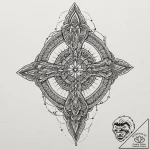 A linework tattoo of the ozark title card sym… – tattoo sketch (№1752208020_0, 11.07.2025 04:27) — tattoovalue.net