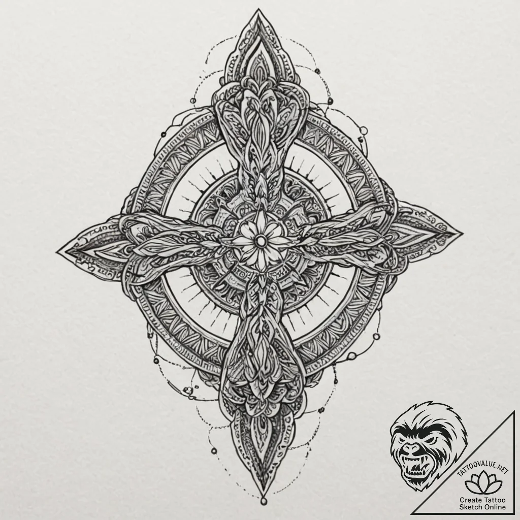 A linework tattoo of the ozark title card sym... - tattoo sketch (№1752208020_0, 11.07.2025 04:27) — tattoovalue.net