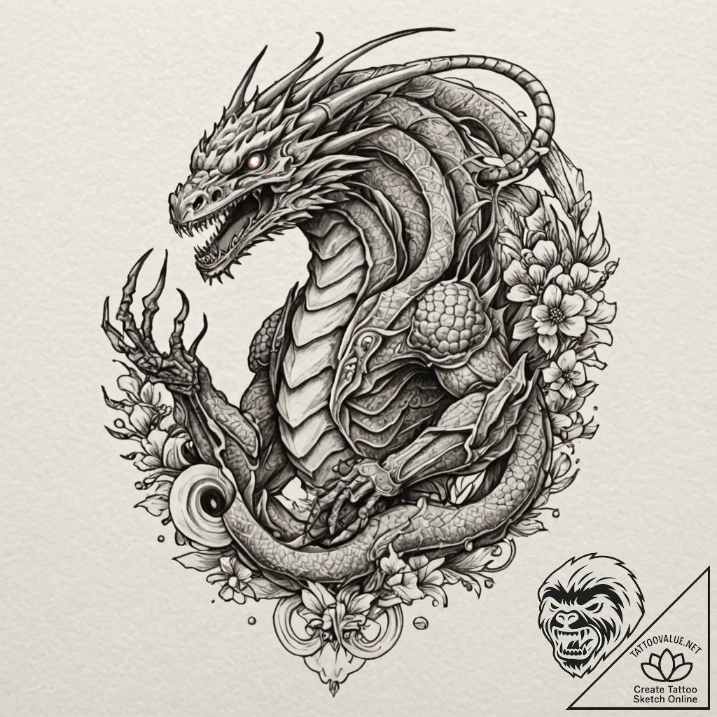 A xenomorph from alien, artistic tattoo sketc... - tattoo sketch (№1752208186_0, 11.07.2025 04:29) — tattoovalue.net