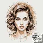 Neo-traditional portrait of rachael, with her… – tattoo sketch (№1752208355_0, 11.07.2025 04:32) — tattoovalue.net
