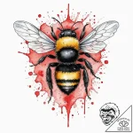 Bumblebee, artistic tattoo sketch, masterpiec… – tattoo sketch (№1752208521_0, 11.07.2025 04:35) — tattoovalue.net