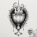 Chalice overflowing with liquid darkness, tat… – tattoo sketch (№1752240859_0, 11.07.2025 13:34) — tattoovalue.net