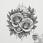 Candle flame whispering shadows, ink illustra… – tattoo sketch (№1752241027_0, 11.07.2025 13:37) — tattoovalue.net