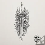 Dagger with ice blade, tattoo drawing outline… – tattoo sketch (№1752241113_0, 11.07.2025 13:38) — tattoovalue.net