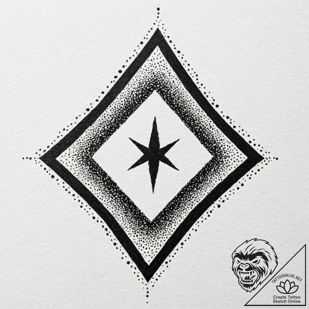 Sand rune glowing in darkness, tattoo line ar... - tattoo sketch (№1752241283_0, 11.07.2025 13:41) — tattoovalue.net