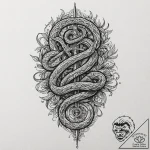 Knotwork serpent wrapping around sword, ink i… – tattoo sketch (№1752241368_0, 11.07.2025 13:42) — tattoovalue.net