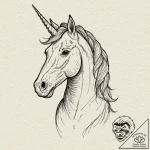 Unicorn, tattoo drawing outline, on a clean w… – tattoo sketch (№1752242141_0, 11.07.2025 13:55) — tattoovalue.net