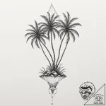 Palm tree, tattoo drawing outline, profession… – tattoo sketch (№1752242910_0, 11.07.2025 14:08) — tattoovalue.net