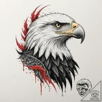 Apex predator eagle with torn feathers, tatto… – tattoo sketch (№1752242995_0, 11.07.2025 14:09) — tattoovalue.net