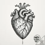 Anatomical heart made of crystal – tattoo sketch (№1752243081_0, 11.07.2025 14:11) — tattoovalue.net