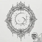 Q, tattoo sketch design, black and red ink, r… – tattoo sketch (№1752243165_0, 11.07.2025 14:12) — tattoovalue.net
