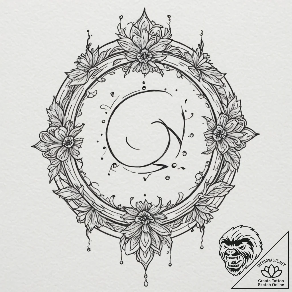 Q, tattoo sketch design, black and red ink, r... - tattoo sketch (№1752243165_0, 11.07.2025 14:12) — tattoovalue.net
