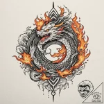 Flaming chain wrapped around dagger, tattoo s… – tattoo sketch (№1752243762_0, 11.07.2025 14:22) — tattoovalue.net