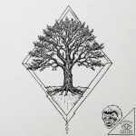 Yew tree, symbolizing resilience and connecti… – tattoo sketch (№1752244105_0, 11.07.2025 14:28) — tattoovalue.net