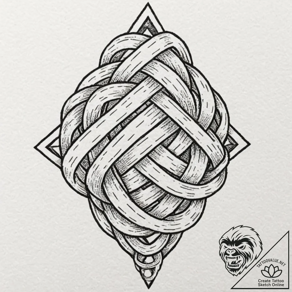 Gordian knot, either tied or being cut, tatto... - tattoo sketch (№1752244702_0, 11.07.2025 14:38) — tattoovalue.net