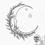Barbed branches wrapping moon, tattoo drawing… – tattoo sketch (№1752245128_0, 11.07.2025 14:45) — tattoovalue.net
