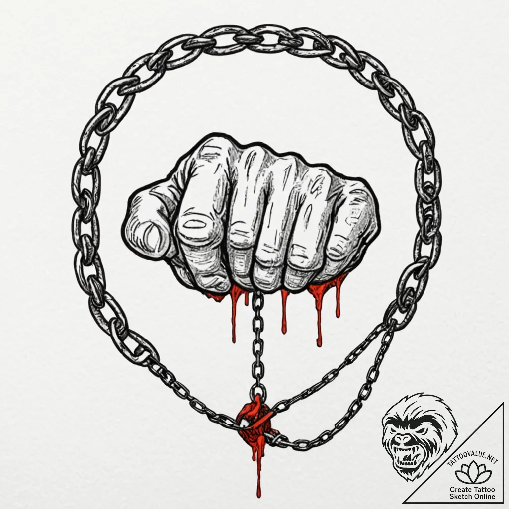 Meteor claw wrapped in chains, concept art fo... - tattoo sketch (№1752245385_0, 11.07.2025 14:49) — tattoovalue.net