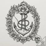 Angelic serpent coiled around anchor, artisti… – tattoo sketch (№1752245471_0, 11.07.2025 14:51) — tattoovalue.net
