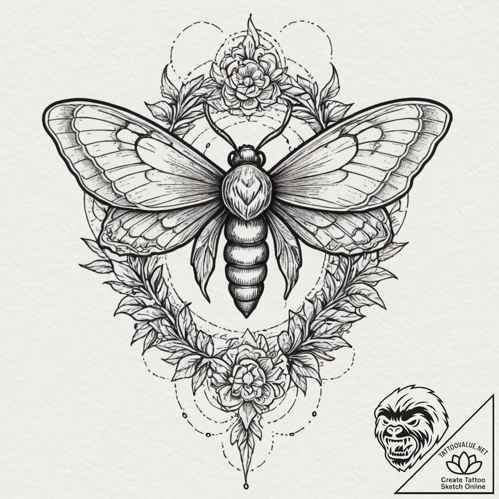 Moth antennae forming sigils, tattoo flash sh... - tattoo sketch (№1752245900_0, 11.07.2025 14:58) — tattoovalue.net