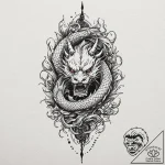 Dagger circled by skeletal hands, tattoo line… – tattoo sketch (№1752246677_0, 11.07.2025 15:11) — tattoovalue.net