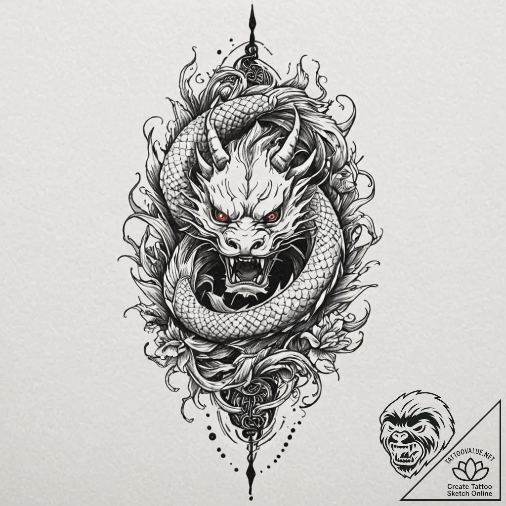 Dagger circled by skeletal hands, tattoo line... - tattoo sketch (№1752246677_0, 11.07.2025 15:11) — tattoovalue.net