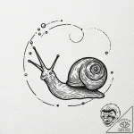 Snail leaving a rainbow trail, tattoo flash s… – tattoo sketch (№1752247337_0, 11.07.2025 15:22) — tattoovalue.net