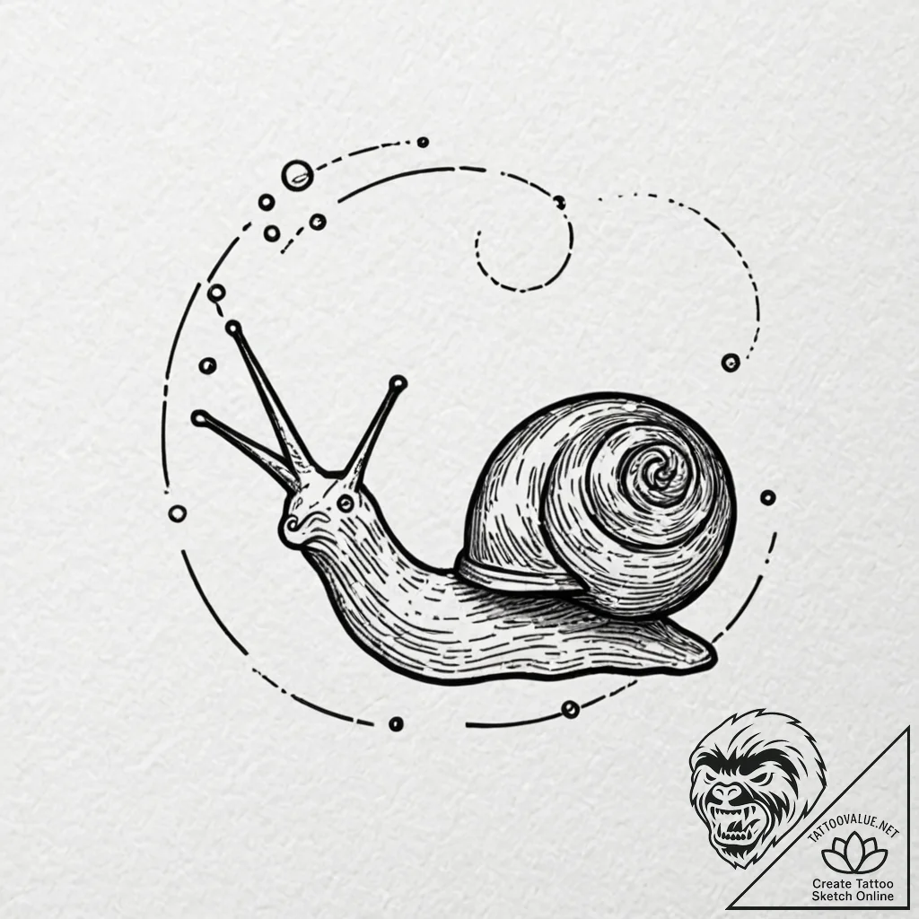 Snail leaving a rainbow trail, tattoo flash s... - tattoo sketch (№1752247337_0, 11.07.2025 15:22) — tattoovalue.net