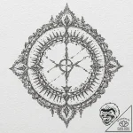 Iron sigil burning through frost, artistic ta… – tattoo sketch (№1752247675_0, 11.07.2025 15:27) — tattoovalue.net
