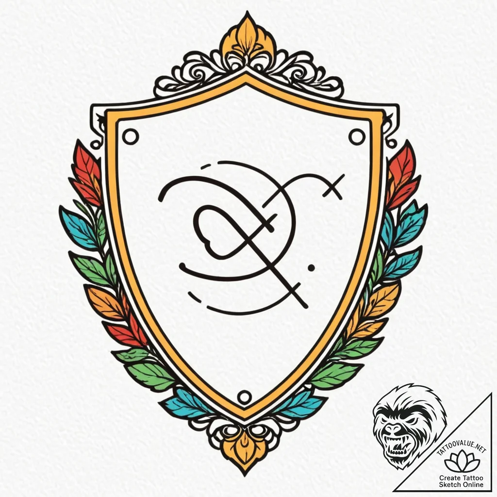 Shield, bearing a simple, meaningful charge (... - tattoo sketch (№1752248344_0, 11.07.2025 15:39) — tattoovalue.net