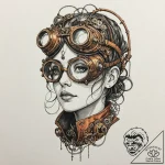 Steampunk goggles, concept art for tattoo, li… – tattoo sketch (№1752248428_0, 11.07.2025 15:40) — tattoovalue.net