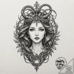 Night serpent crowned with thorns, artistic t… – tattoo sketch (№1752248595_0, 11.07.2025 15:43) — tattoovalue.net