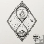 Atomic explosion in hourglass, concept art fo… – tattoo sketch (№1752249241_0, 11.07.2025 15:54) — tattoovalue.net