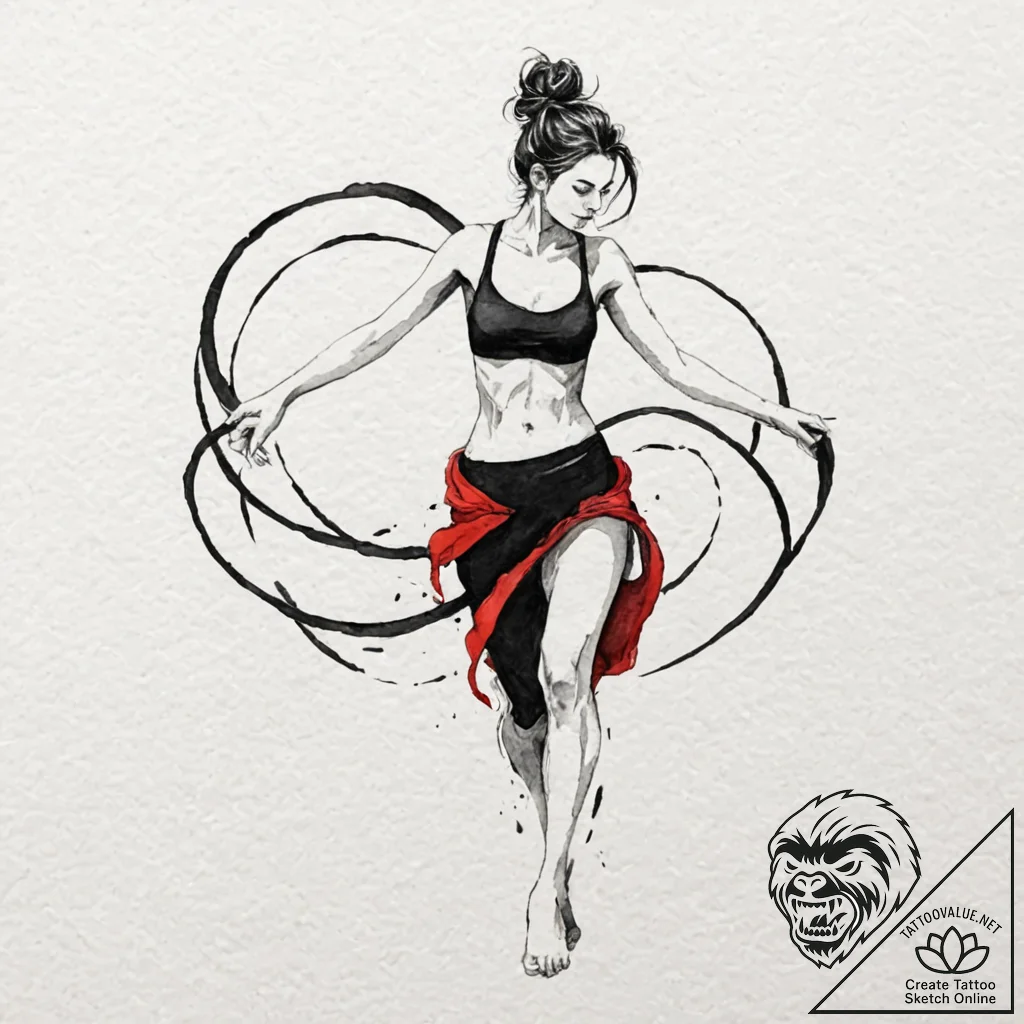 Black sands swirling around figure, tattoo dr... - tattoo sketch (№1752249480_0, 11.07.2025 15:58) — tattoovalue.net