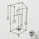 Newton’s cradle, but the balls are human skul… – tattoo sketch (№1752249560_0, 11.07.2025 15:59) — tattoovalue.net