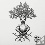Mandrake root – tattoo sketch (№1752250149_0, 11.07.2025 16:09) — tattoovalue.net