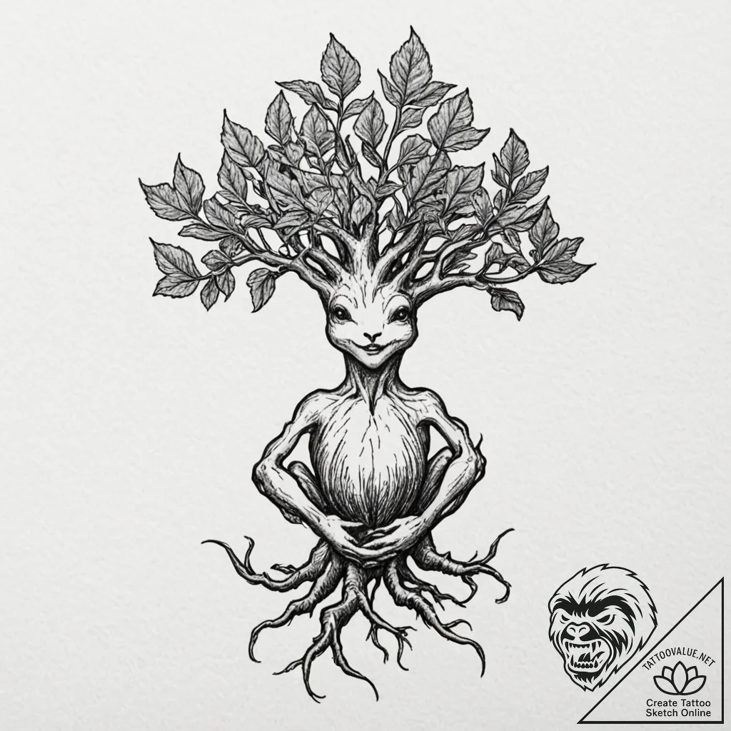 Mandrake root - tattoo sketch (№1752250149_0, 11.07.2025 16:09) — tattoovalue.net