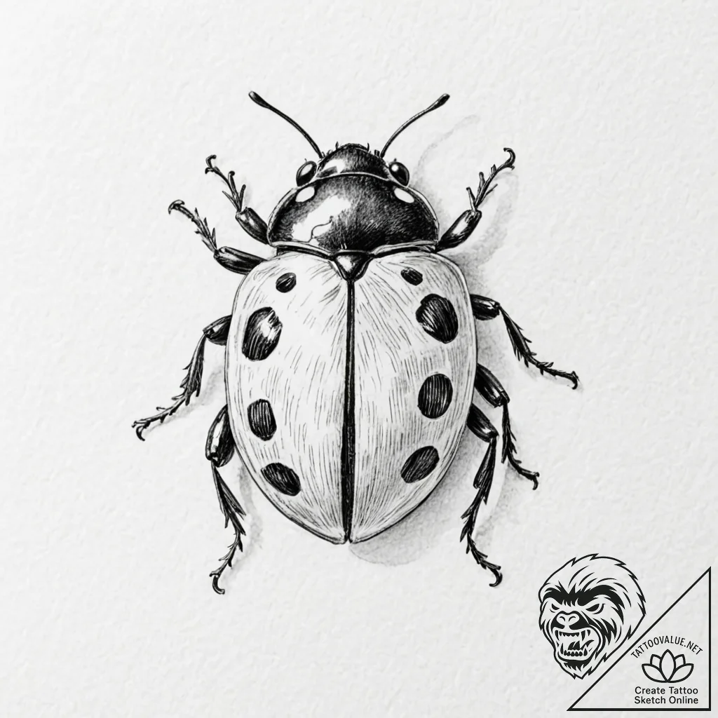 Ladybug - tattoo sketch (№1752250490_0, 11.07.2025 16:14) — tattoovalue.net