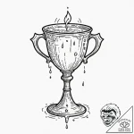 Ancient chalice with cursed liquid, artistic… – tattoo sketch (№1752250572_0, 11.07.2025 16:16) — tattoovalue.net