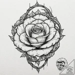 Iron rose entwined with serpent, tattoo drawi… – tattoo sketch (№1752250994_0, 11.07.2025 16:23) — tattoovalue.net