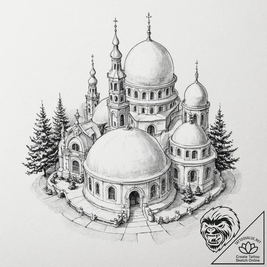 Domes - tattoo sketch (№1752251162_0, 11.07.2025 16:26) — tattoovalue.net