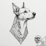 Hunting dog on point, focused and disciplined… – tattoo sketch (№1752251842_0, 11.07.2025 16:37) — tattoovalue.net