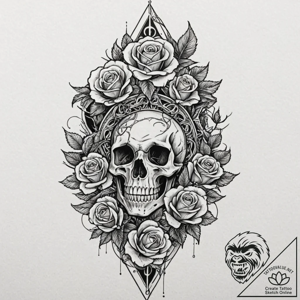 Bone tower crumbling in void, concept art for... - tattoo sketch (№1752251926_0, 11.07.2025 16:38) — tattoovalue.net