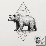 A bear made of constellations, ink illustrati… – tattoo sketch (№1752252768_0, 11.07.2025 16:52) — tattoovalue.net