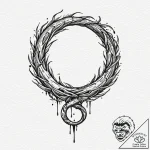 Karambit knife entwined with roots, ink illus… – tattoo sketch (№1752253021_0, 11.07.2025 16:57) — tattoovalue.net