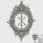 Null symbol carved into a stone tablet, ink i… – tattoo sketch (№1752253361_0, 11.07.2025 17:02) — tattoovalue.net